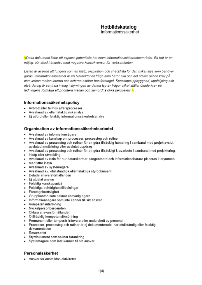 Hotbildskatalog Informationssäkerhet