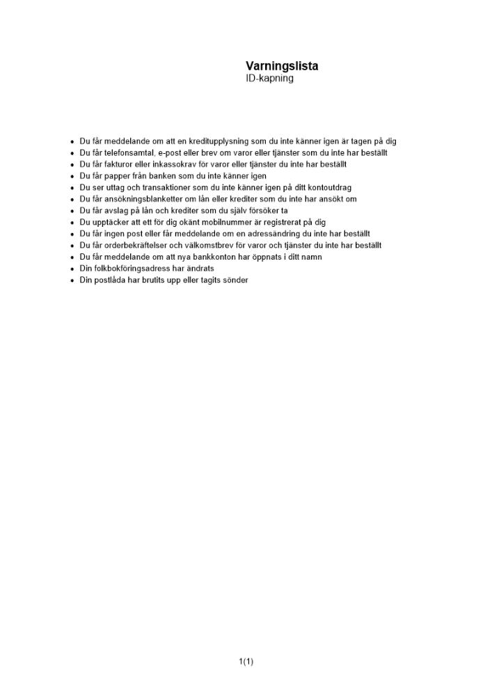 Varningslista ID-kapning