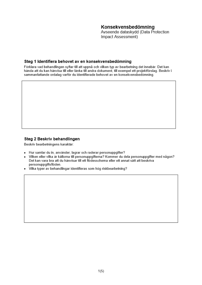 Konsekvensbedömning dataskydd