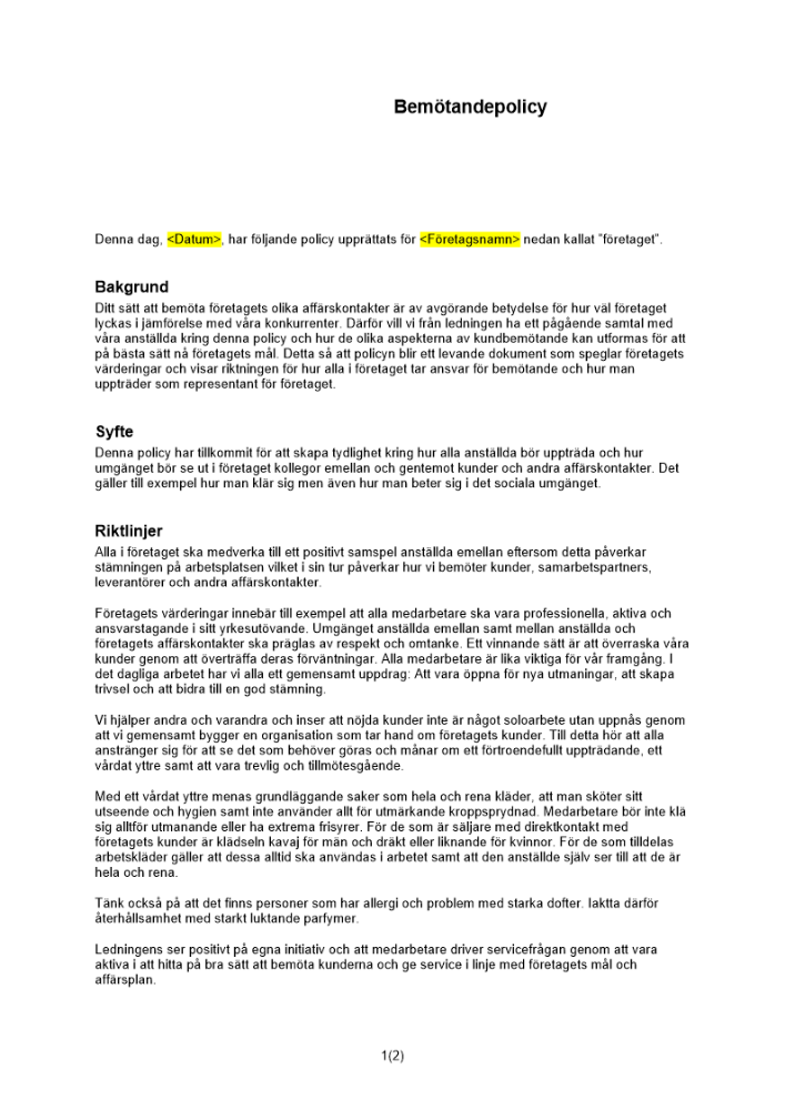 Bemötandepolicy