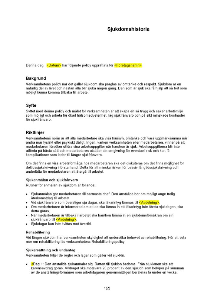 Sjukdomspolicy