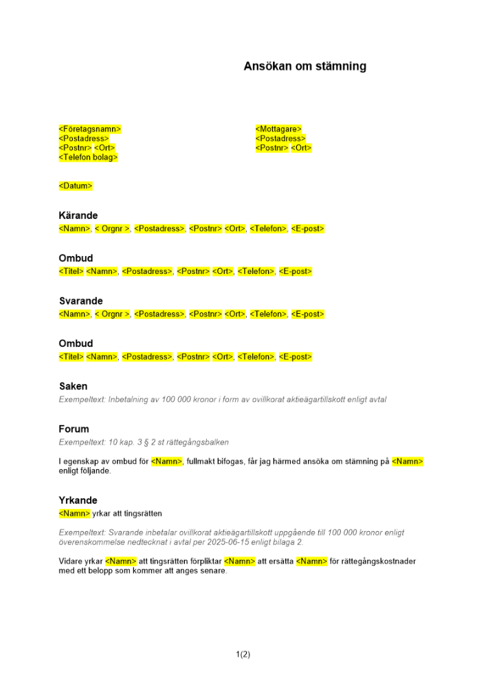 Stämningsansökan _Standard_