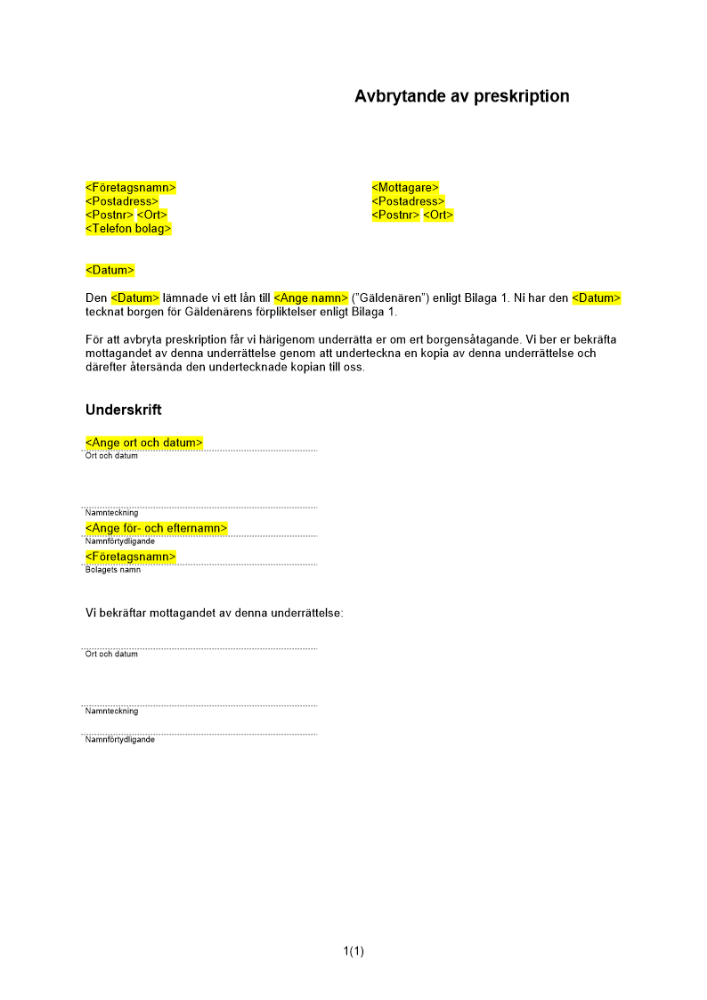 Avbrytande av preskription