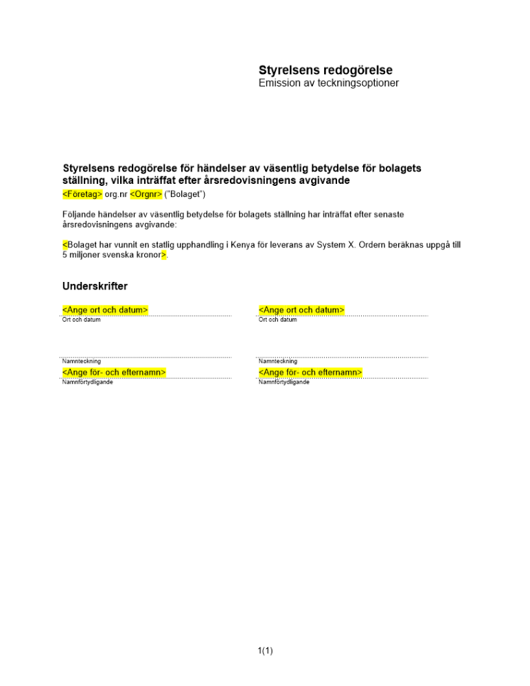 St redogörelse enl 14 kap 8 § ABL