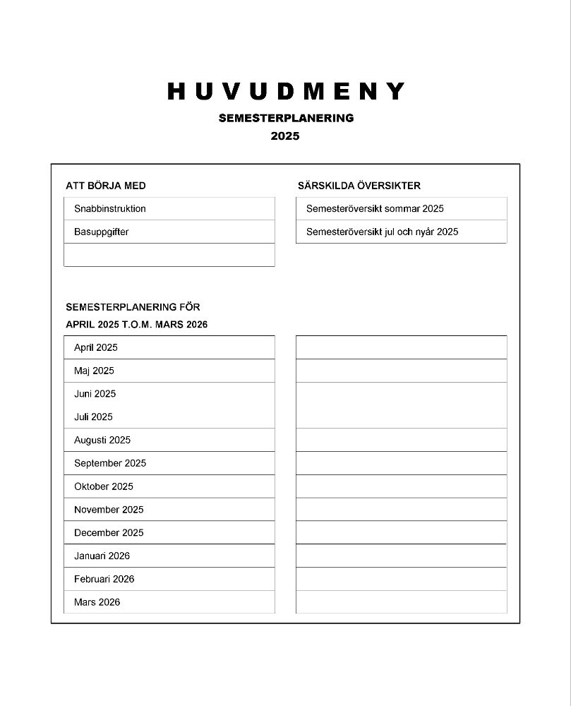 Semesterplanering 2025