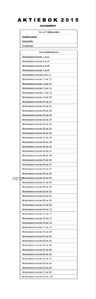 Aktiebok 100 poster