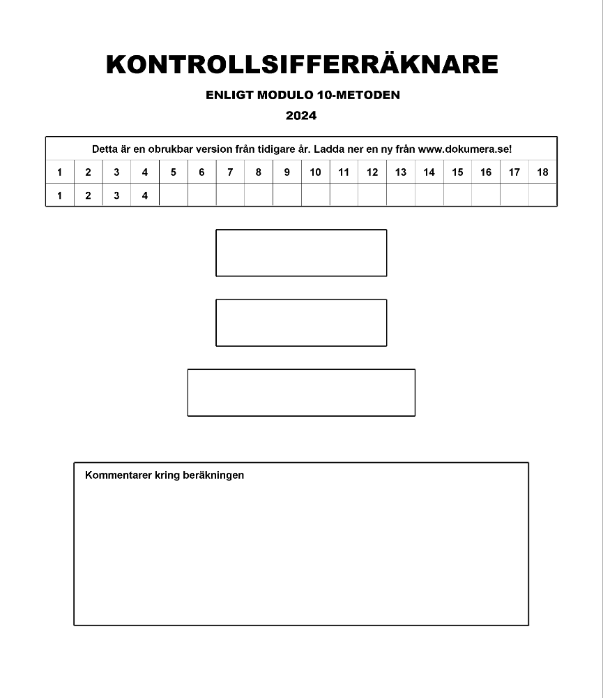Kontrollsifferräknare Modulo 10