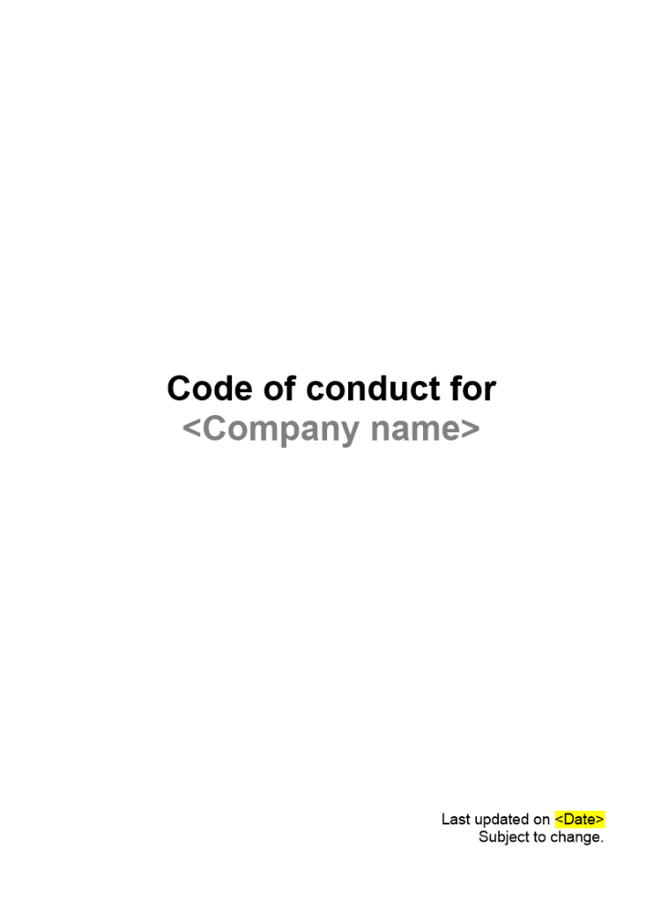 Code of conduct