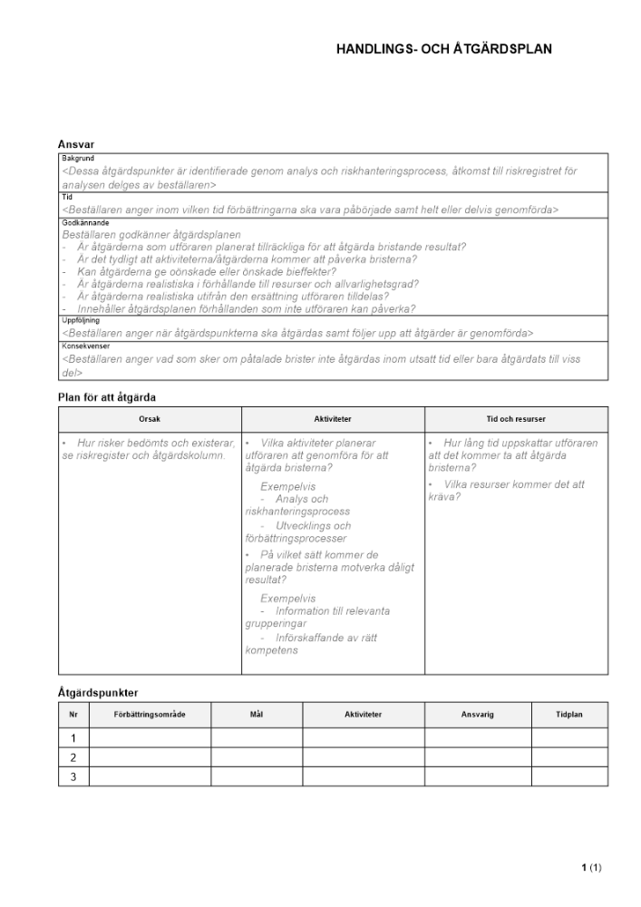 Handlings- och åtgärdsplan