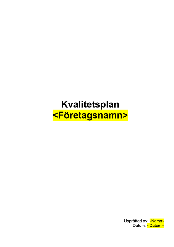 Kvalitetsplan