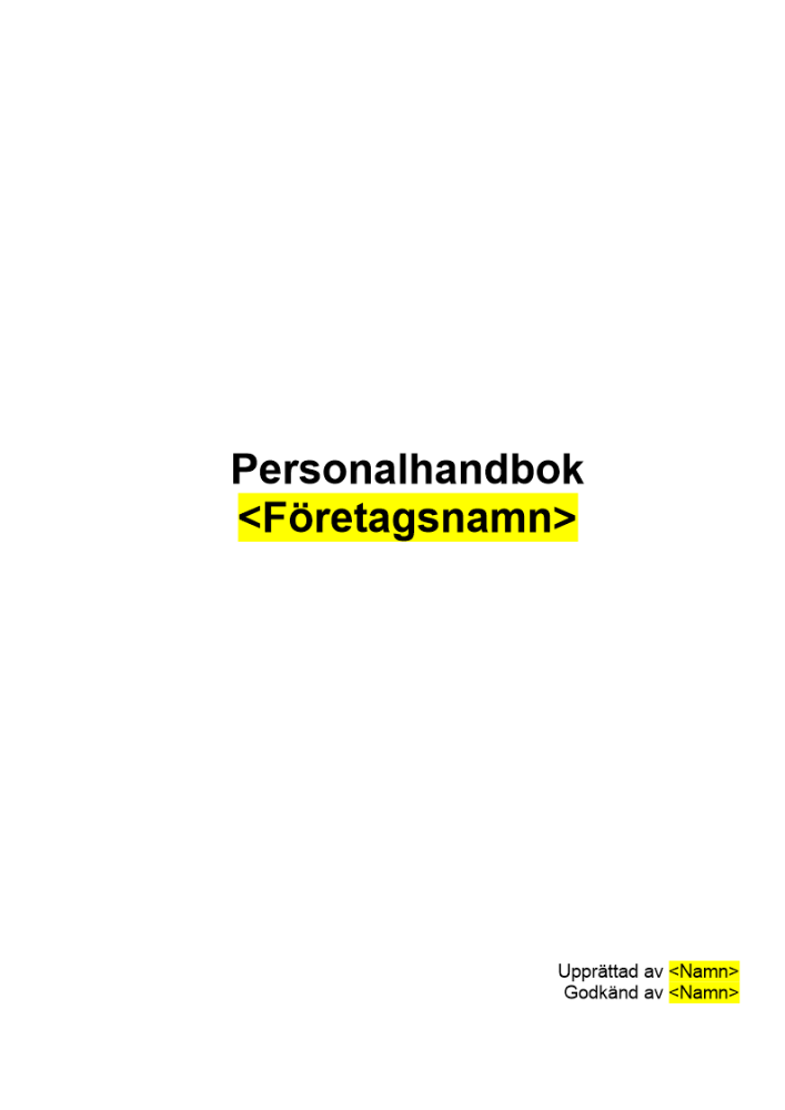 Personalhandbok
